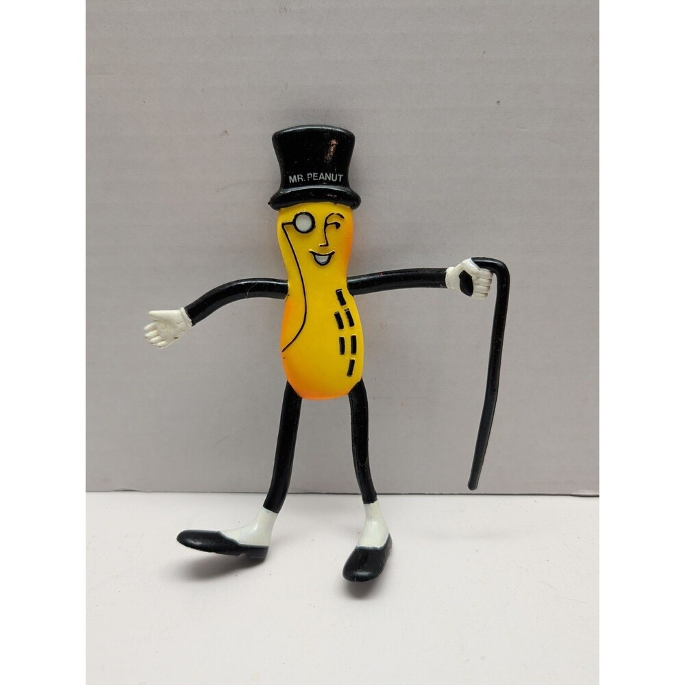 Vintage 1991 Bendable Planters Peanuts 6" MR. PEANUT Rubber Figure, Preowned